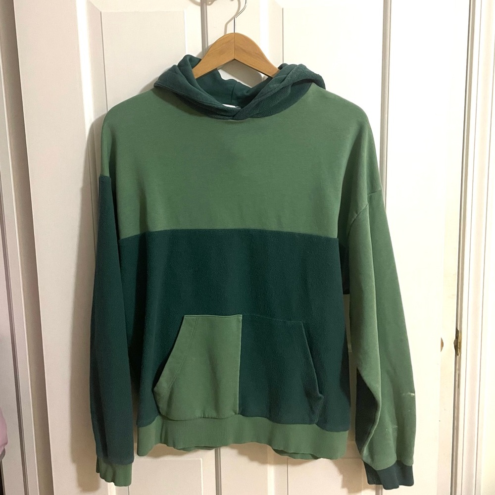 Topshop Patched Colorblock Hoodie in Green Size 0-2 Womens